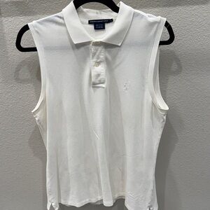 Ralph Lauren White Sleeveless Polo Tank Top